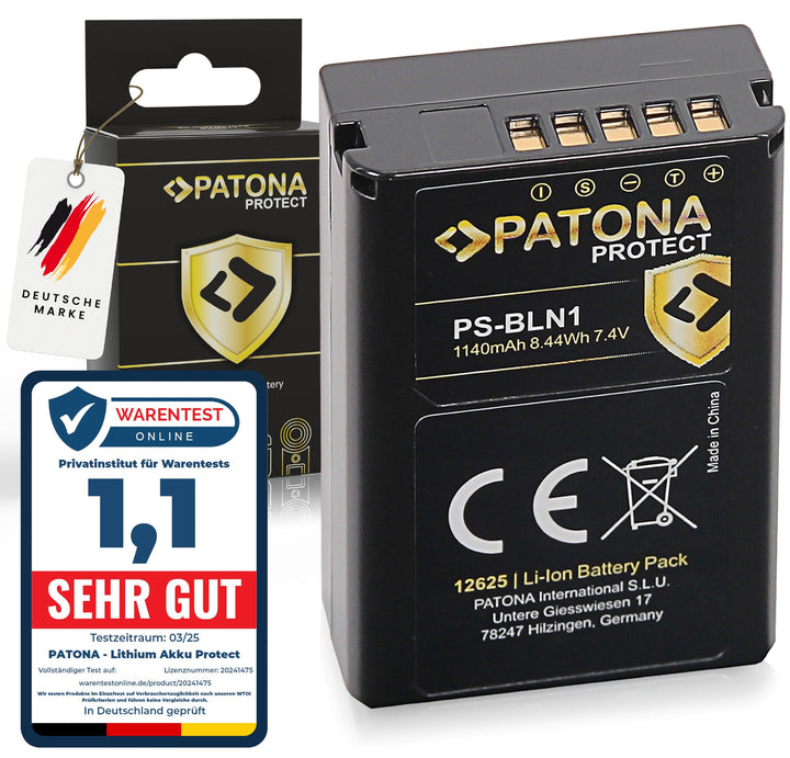 PATONA Protect PS-BLN-1 Akku 1140mAh Ersatzakku kompatibel mit Olympus OMD OM-D E-M1 EM1 E-M5 EM5 E-