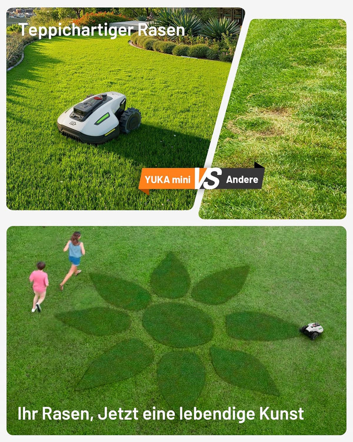 MAMMOTION YUKA Mini 500 Mähroboter, bis zu 500 m², UltraSense AI Vision und RTK, 45% Steigung, Autom