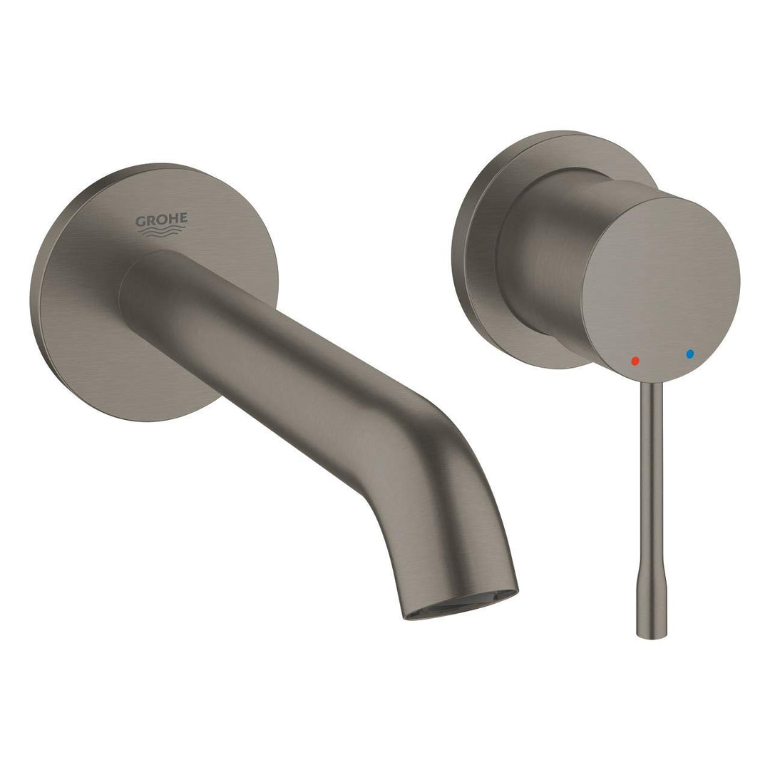 GROHE Essence | Badarmatur - 2-Loch-Waschtischbatterie | hard graphite gebürstet | 19408AL1 Ausladun