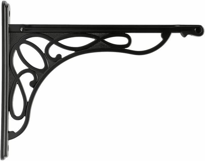 2 Stück Regalhalterung, robust und Hardware im Lieferumfang enthalten, schwarzes Finish, 24,1 x 19,1