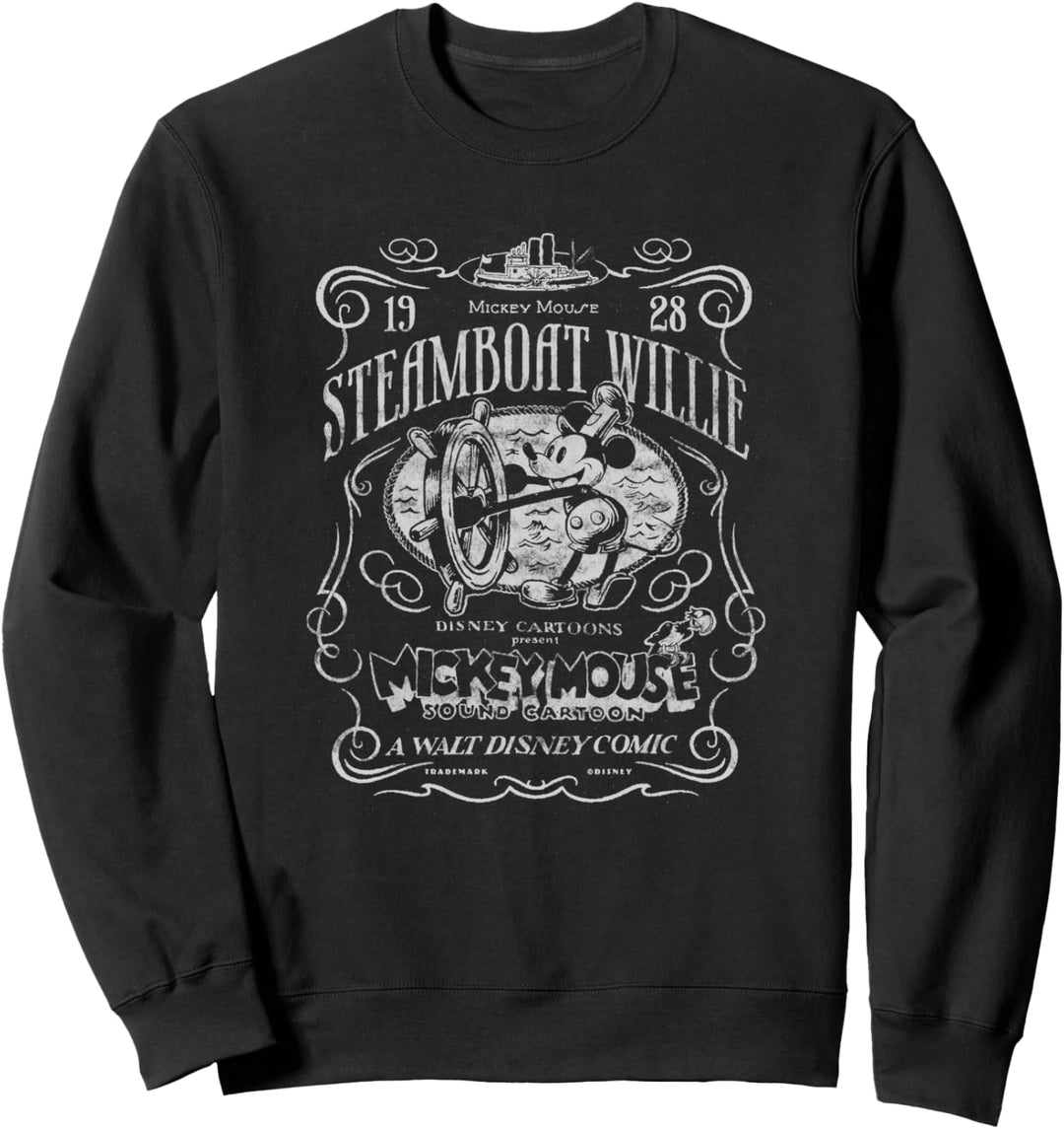 Disney 100 Mickey Mouse Steamboat Willie Poster Homage D100 Sweatshirt