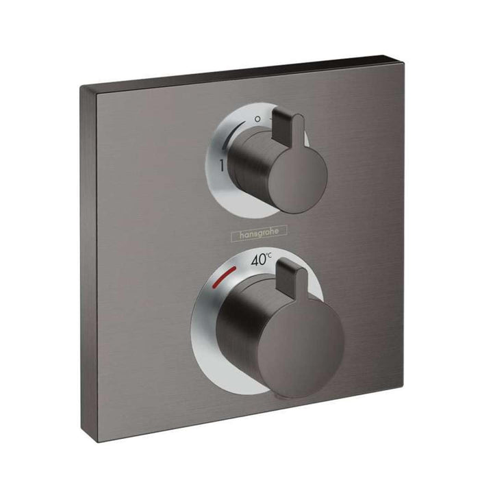 hansgrohe Unterputz Theromstat Ecostat Square, für 2 Funktionen, Brushed Black Chrome, Brushed Black