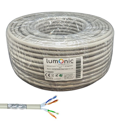 Lumonic 50m Netzwerkkabel CAT 6 S/FTP PIMF I Cat6-Kabel, Gigabit Lan Kabel, Ethernet Kabel I Flexibl
