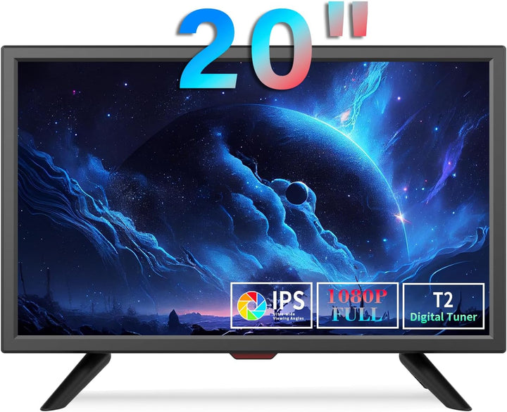 KCR 20 Zoll Freeview LED-Fernseher, integrierter digitaler DVB-T2 TV-Tuner, AV-Eingang, HDMI/VGA-Ein
