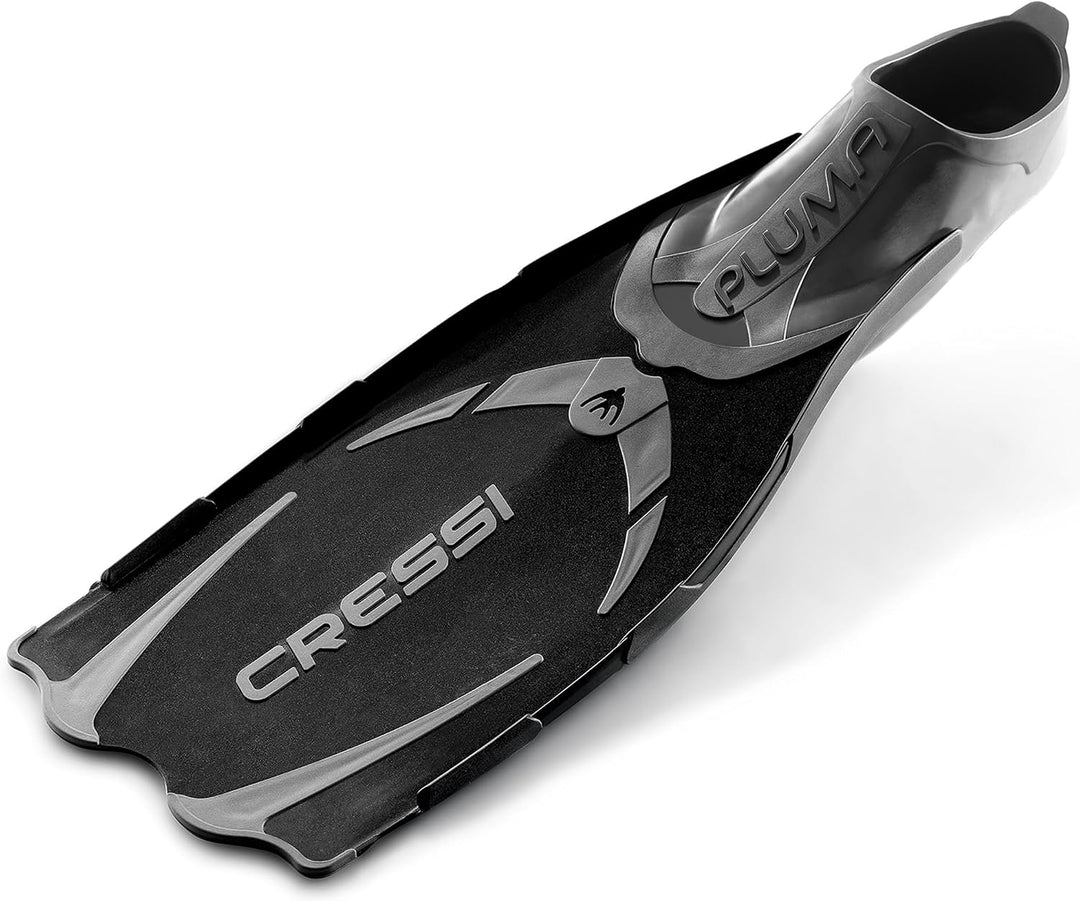 Cressi Pluma / Pluma Bag - Premium Flossen Set Schwarz/Silber 39/40 Single, Schwarz/Silber 39/40 Sin