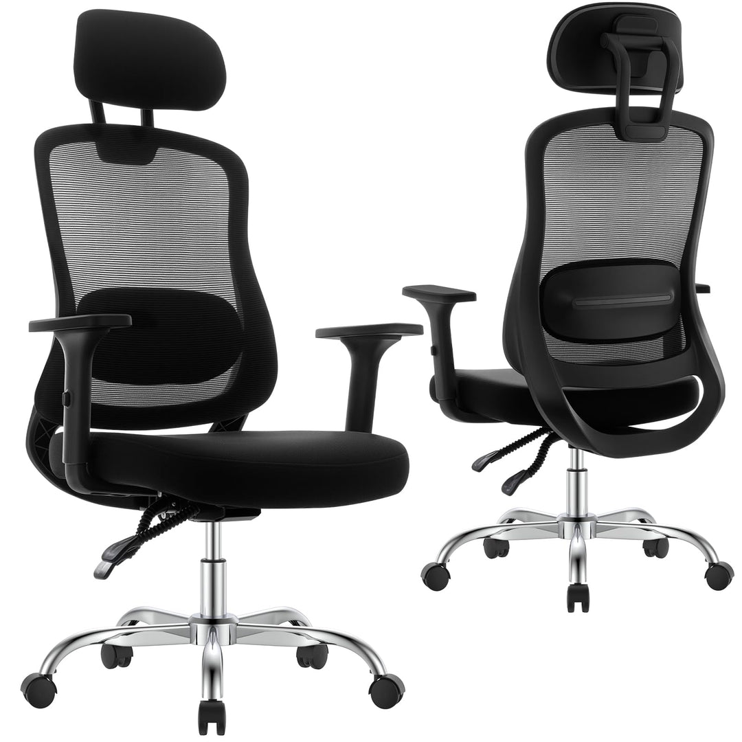 naspaluro Ergonomischer Bürostuhl mit Netzrücken, höhenverstellbar, feststellbare Rückenlehne, Schre