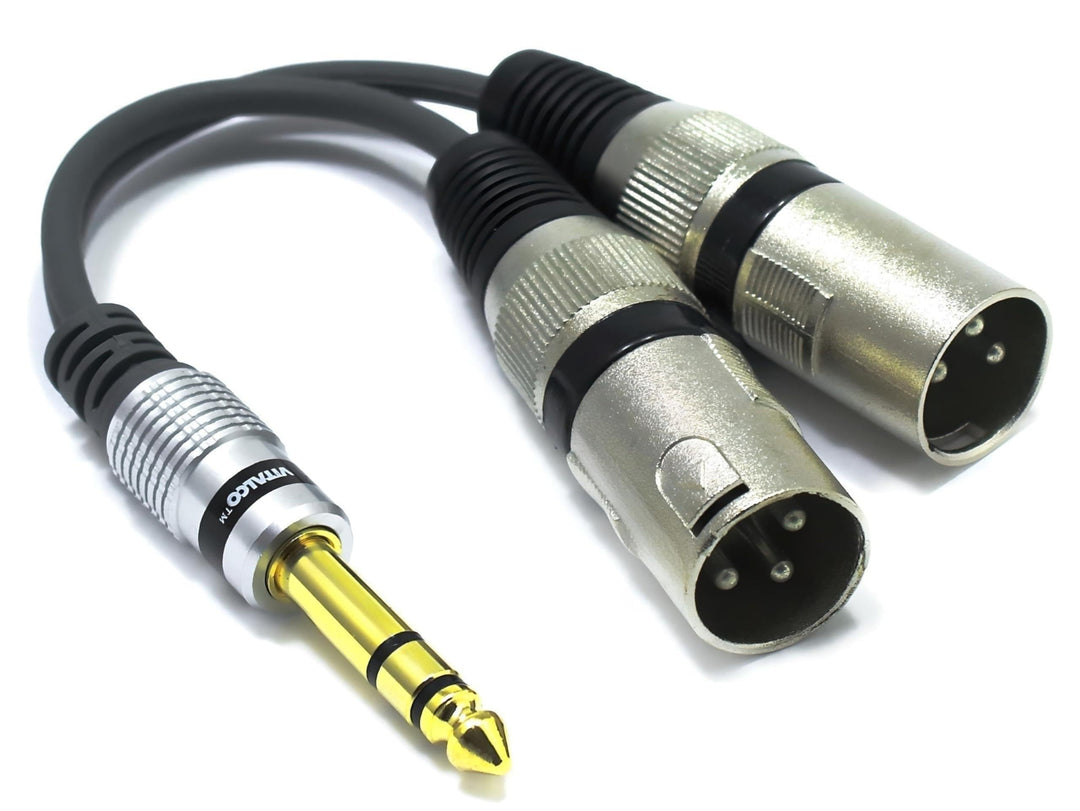 2x XLR Stecker auf 6,3mm Stereo Klinke Adapter Mikrofon 3 Polig auf 6.3 TRS Klinkenstecker Audio Kab