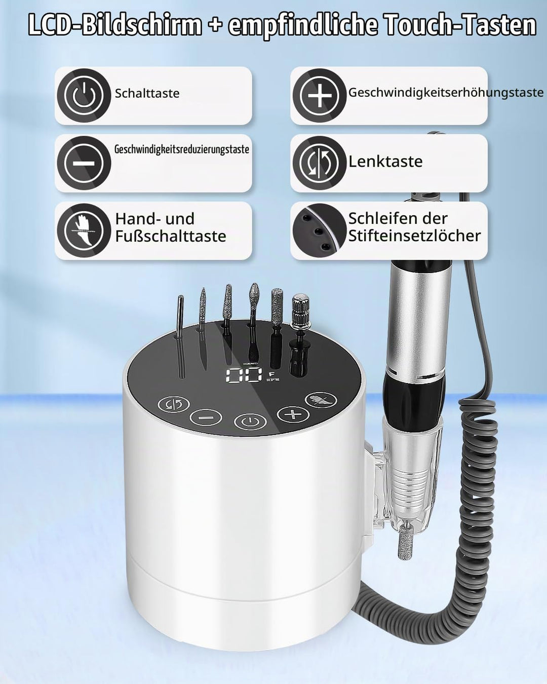Elektrische Fräser für Gelnägel, Nagelfräser, Fräser Nägel, Nagelfräser Elektrische für Gelnägel 350