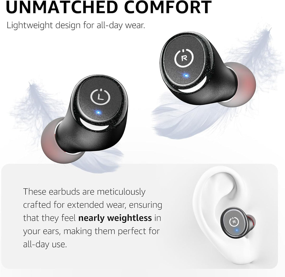 TOZO T10 Kopfhörer Kabellos Bluetooth In Ear mit Ladecase 55 Std. IPX8 | ENC für klare Anrufe und Kl