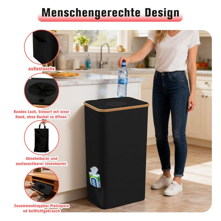 Pfandflaschen SammelbehäLter 100l, Flaschensammler Leergut Mit 2 Wiederverwendbaren Innentaschen (Sc