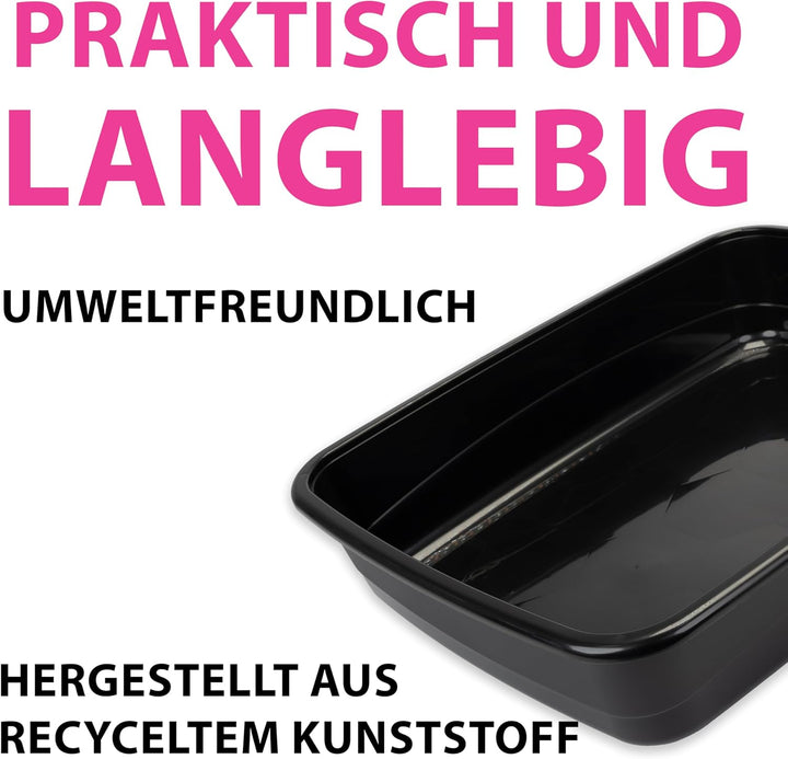 Ferplast Katzenklo, offene Katzentoilette mit hohen Rändern, 49,5 x 64,5 x H 14,5 cm, NIP 30 grosse