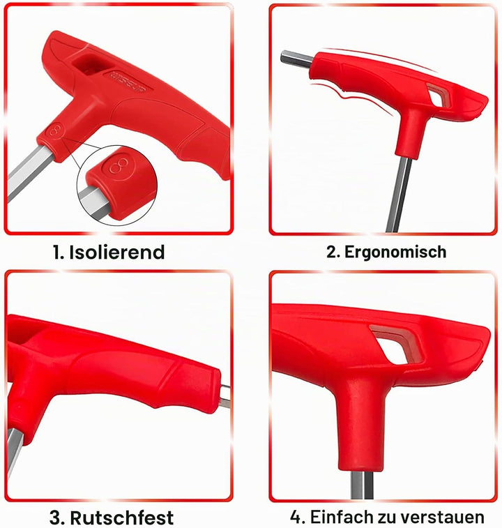 WISEUP Innensechskant Satz, 7PCS CR-V Innensechskant set, Metric Innensechskant satz mit griff, komp