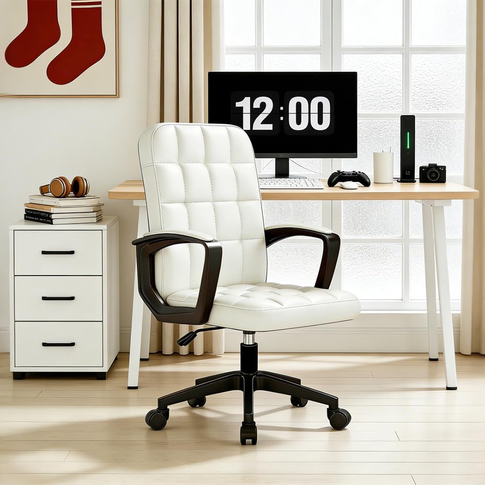 Leder Ergonomische Schreibtischstuhl-Bürostuhl, 360 ° Schwenk Mit Hoher Dichte, Höhepunkt, Höhe Eins