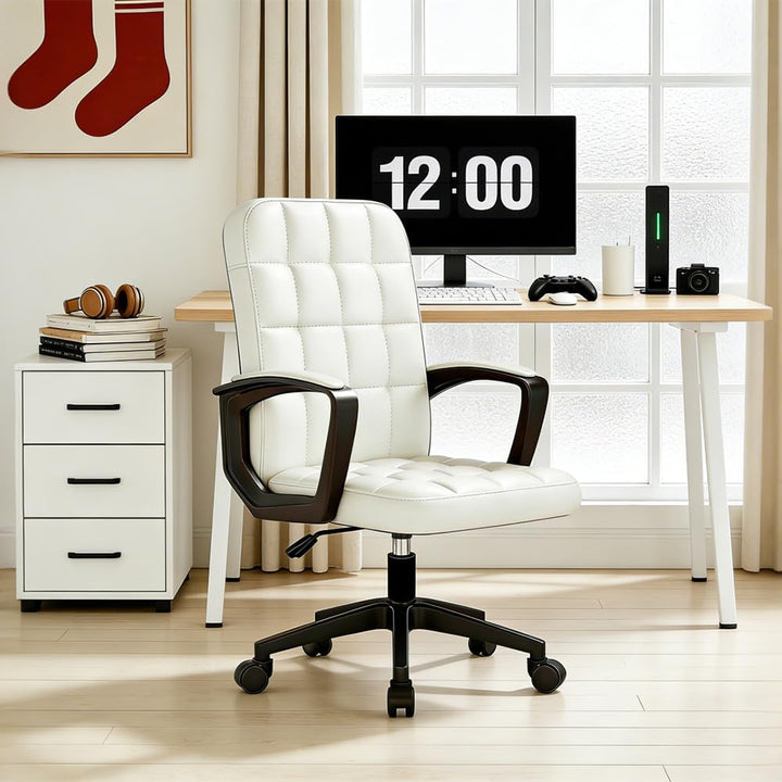 Leder Ergonomische Schreibtischstuhl-Bürostuhl, 360 ° Schwenk Mit Hoher Dichte, Höhepunkt, Höhe Eins