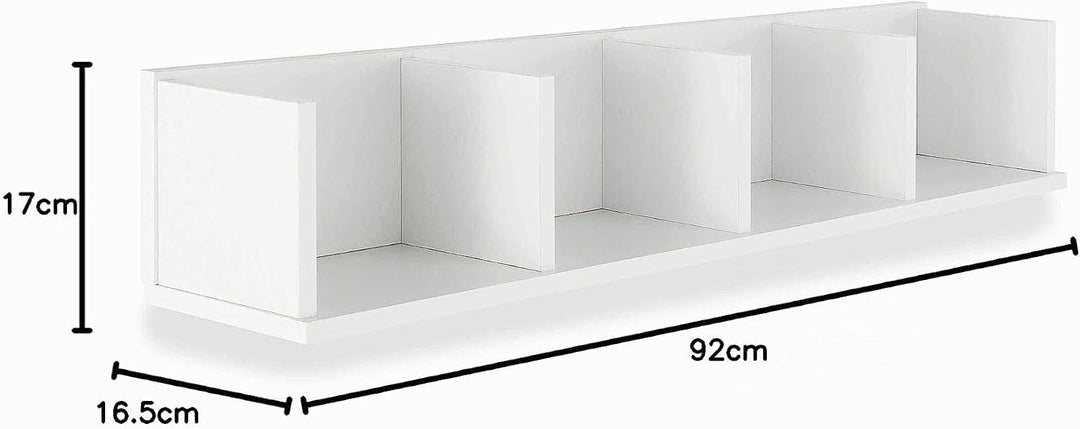 FMD Möbel, 206-004 Point 4 Wandregal, weiss, masse 92.0 x 16.5 x 17.0 cm (BHT), Weiss