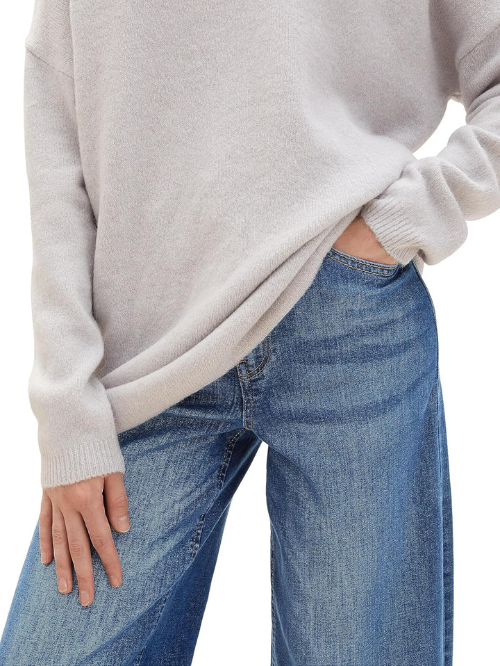 Tom Tailor Denim Damen 1039768 Pullover (1er Pack) L 32253 - Basic Light Grey, L 32253 - Basic Light