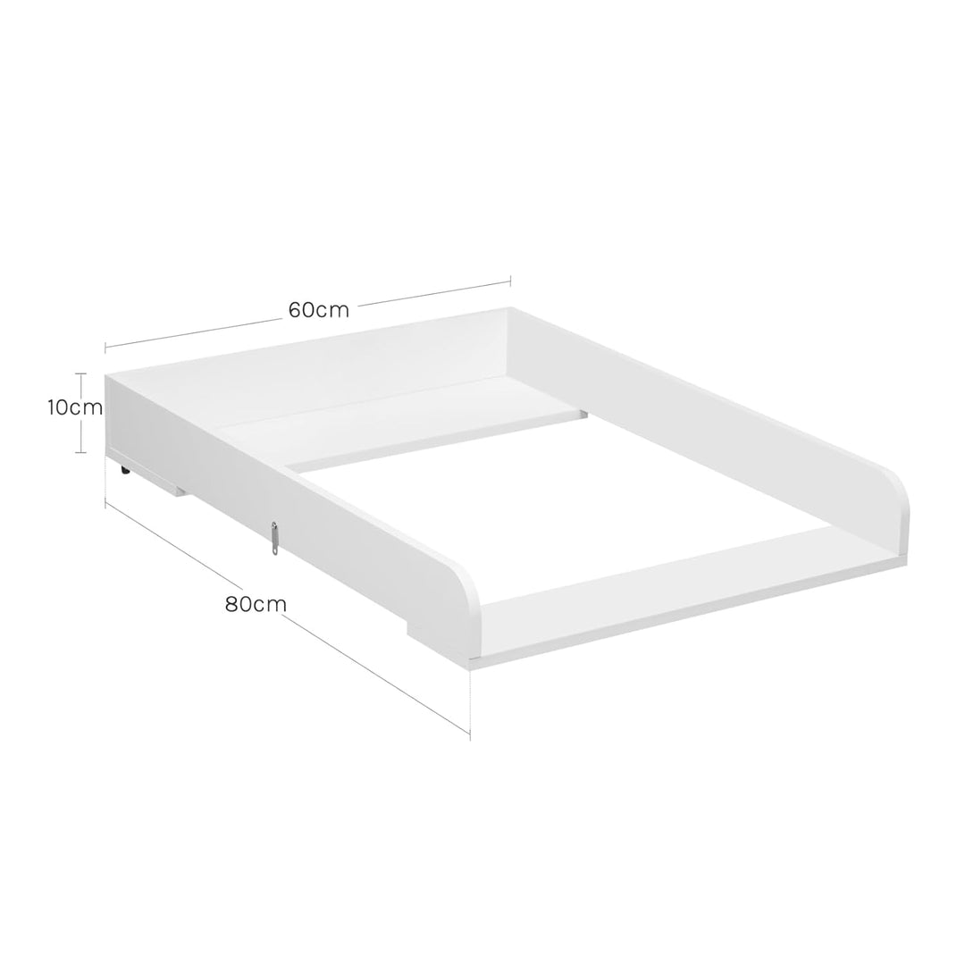 WOLTU Wickelaufsatz für Kommode, Wickelbrett 60 x 10 x 80 cm passend für Tiefe 46,5–50 cm, Aufsatz m