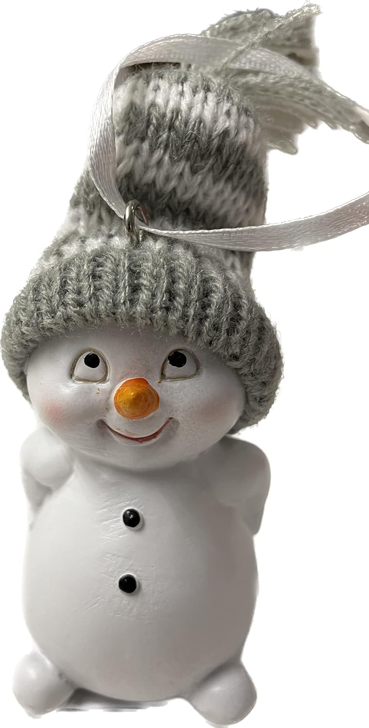 khevga Weihnachtsdeko Deko-Figuren Schneemann Anhänger grau im 4er Grau-hängend, Grau-hängend
