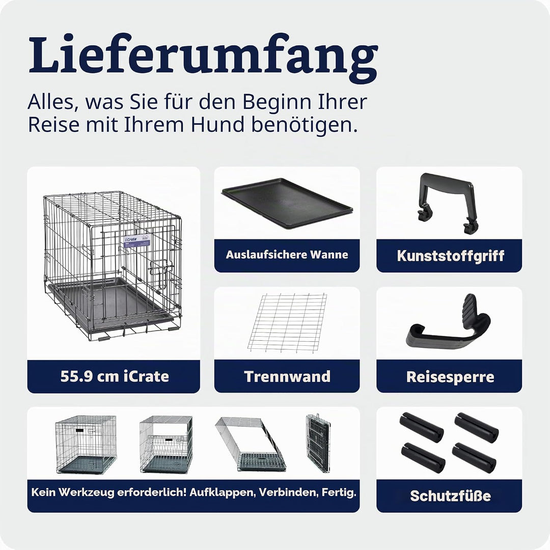 MidWest Homes for Pets iCrate Modell 1522 Hundebox, ca. 58 cm lang, mit Einzeltür, auslaufsicherer B