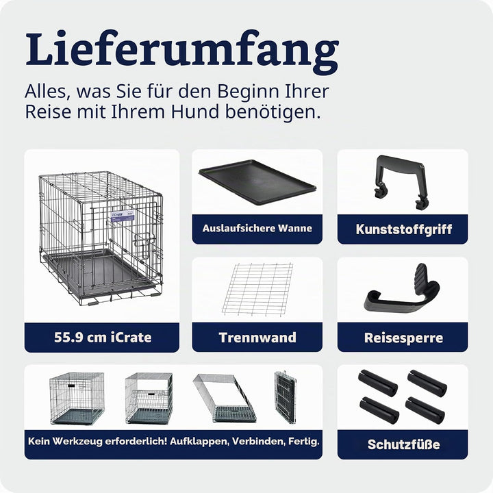 MidWest Homes for Pets iCrate Modell 1522 Hundebox, ca. 58 cm lang, mit Einzeltür, auslaufsicherer B