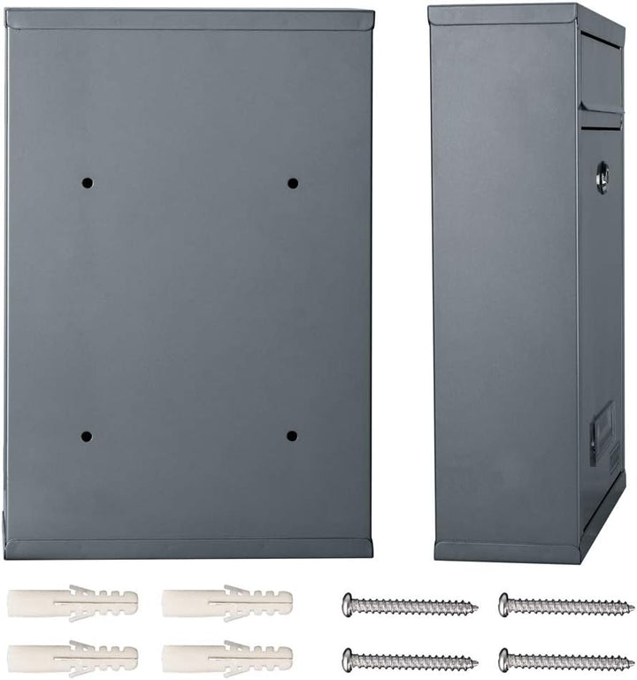 MONZANA® Briefkasten Silber inkl. 2 Schlüssel Namensschild abschliessbar Mailbox Briefkastenanlage P
