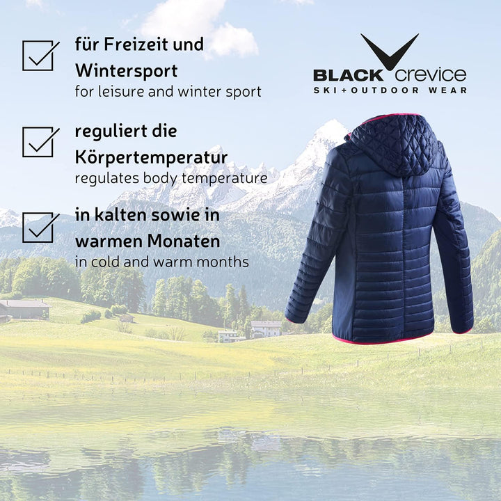 Black Crevice Hybrid-Jacke Damen I Damen-Funktionsjacke I Damen-Jacken mit 2 Reissverschlusstaschen