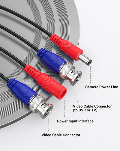 ANNKE BNC Kabel TVI AHD CVBS CVI Videokabel CCTV DVR 4 x 30M DC Power für Überwachungskamera Videoüb