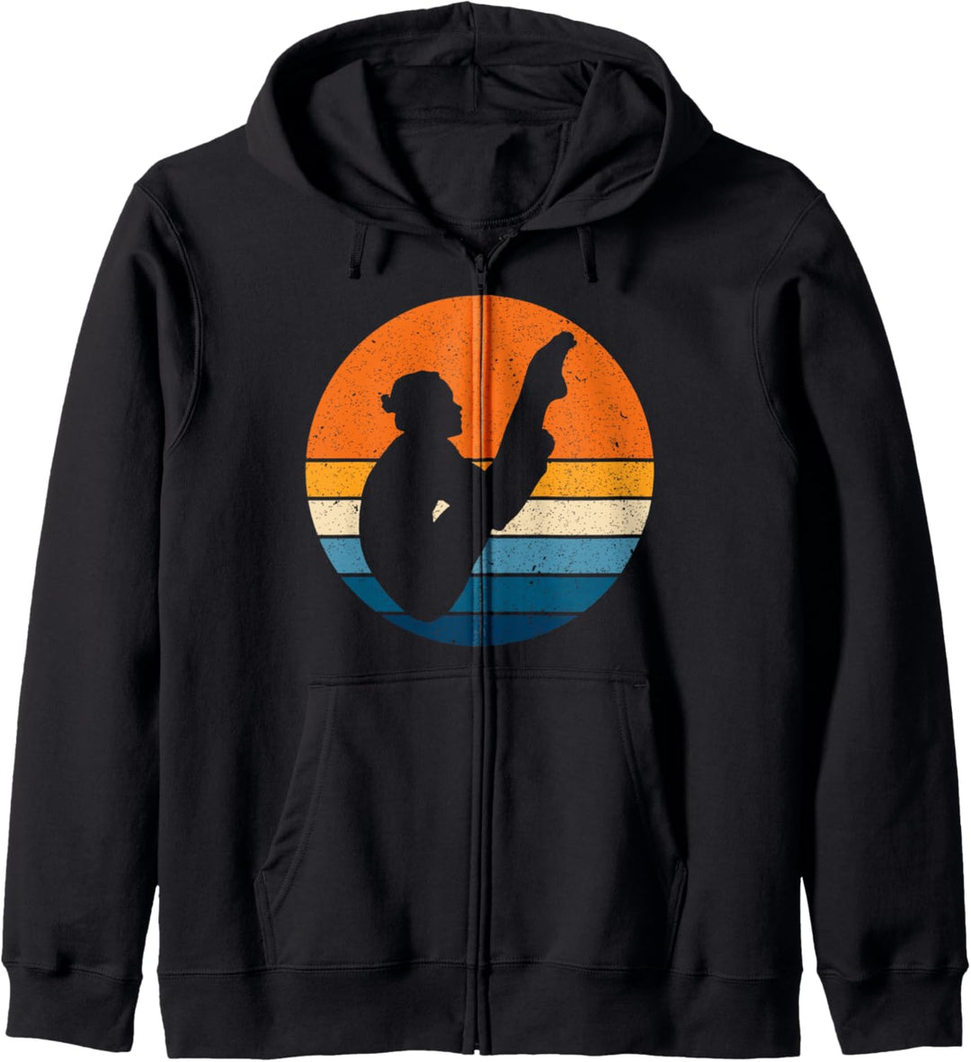 Tauchsport Retro Vintage Sonnenuntergang Akrobatik Taucher Kapuzenjacke