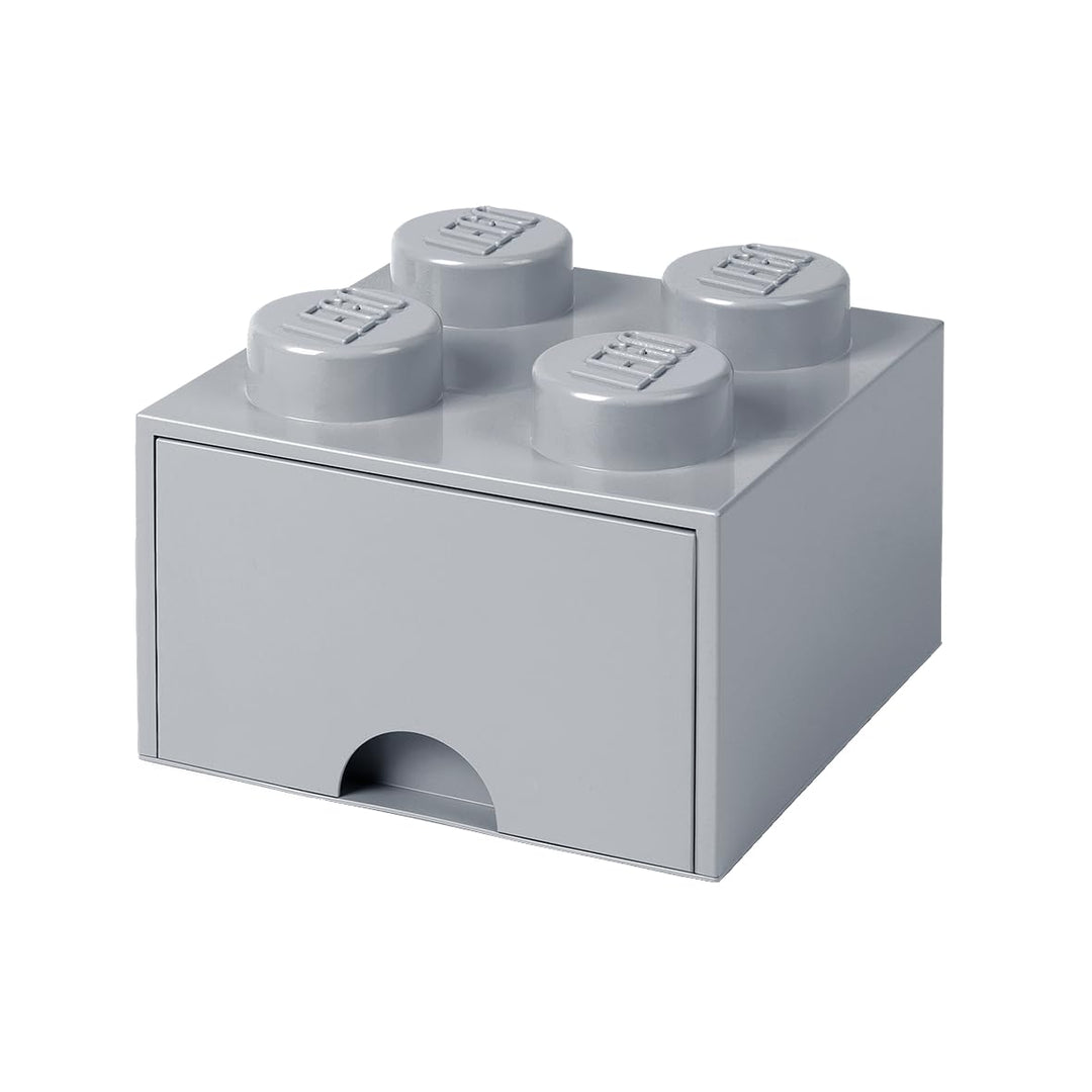 LEGO 4005 Brick 4 Knöpfe, 1 Schublade, stapelbar Aufbewahrungsbox, 4,7 l, grau, Plastik, Legion/M. S