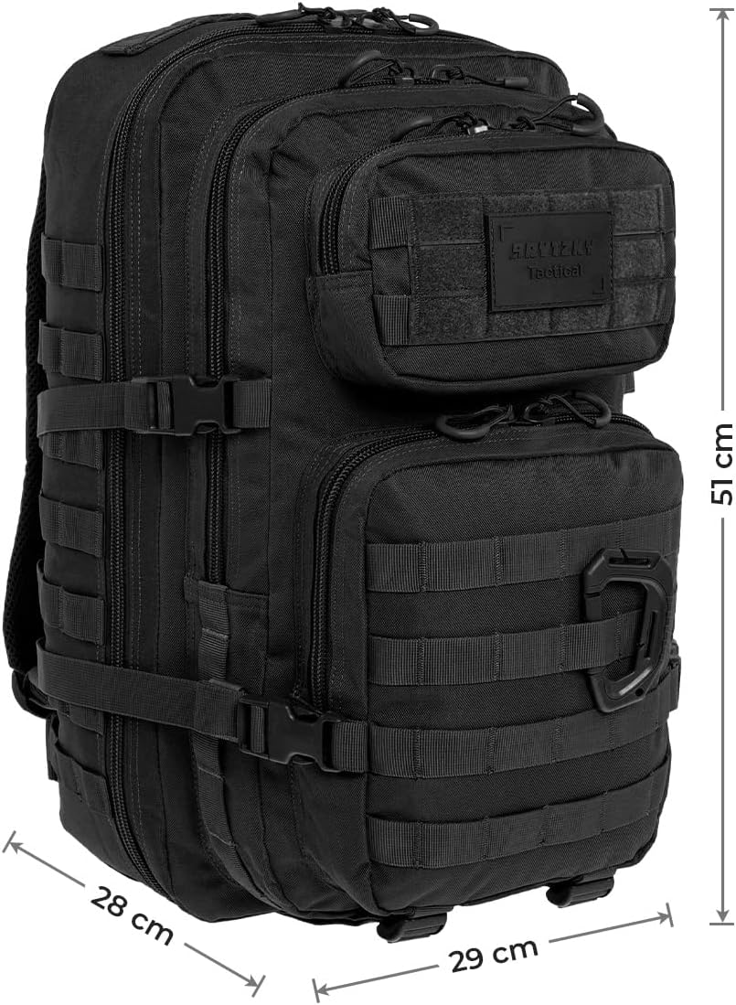 Tactical Polygon Large 36L Taktischer Rucksack – Schwarz | Militär & Outdoor Rucksack Herren | Mit M