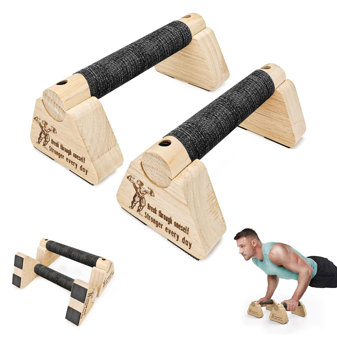 Parallettes Push Up Bars Holz, Push Up Bars für Handstand Training, Mini Griff Pumpen für Männer Bro