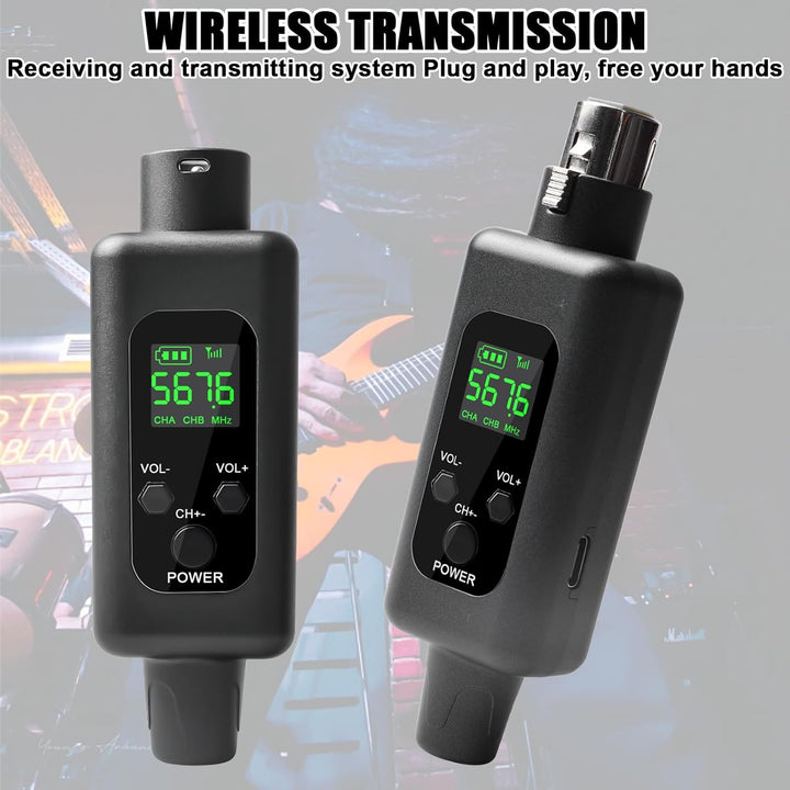 XLR Mikrofon Sender Empfänger, 2.4G Kabelloses Funkmikrofon-Adapter 1 zu 1 Kabelloses Mikrofon für d