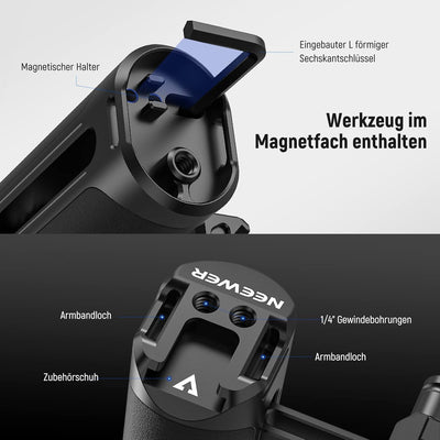 NEEWER NATO Seitengriff Verstellbarer NATO Klemme, NATO Schiene, Zubehörschuhhalterung, 1/4" Gewinde
