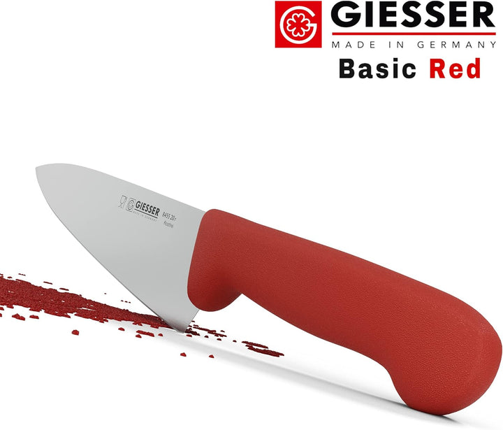 Giesser seit 1776 - Made in Germany - Kochmesser rot, Basic Red, Klinge 20 cm, rutschfest, Küchenmes