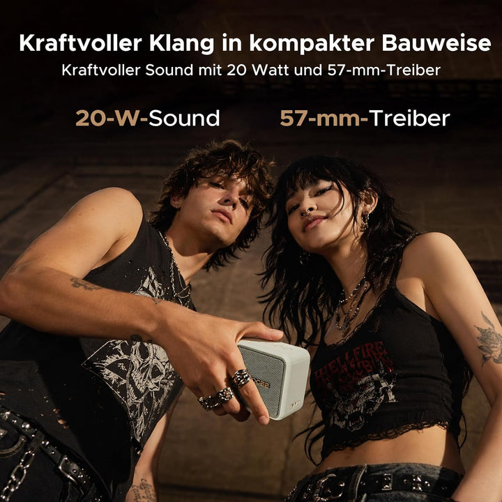 Field Pulse Tragbarer Lautsprecher, Kabellos Koppelbar Lautsprecher über 16 Std Akku, IP67 Staub und