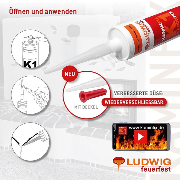 Feuerfester Kleber, Schamottekleber, Kaminofenkleber, hitzebeständig bis 1600°C!