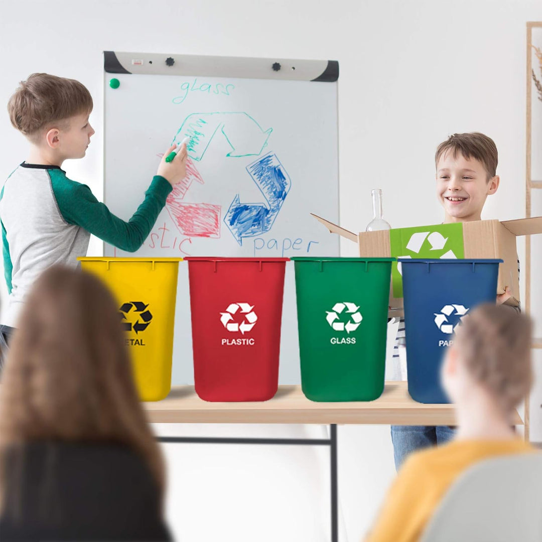 Acrimet Papierkorb für Recycling, 6,75 Gallonen/27 Quart/24 Liter (aus Kunststoff) (Metall/Gelb, Pap