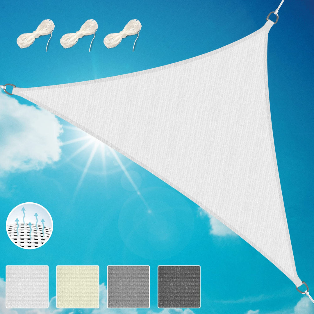 Sol Royal Sonnensegel dreieckig wasserdurchlässig HDPE UV Sonnenschutz Pool | 6x4,2x4,2m Weiss atmun