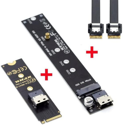 System-S SFF-8654 Adapter NGFF M-Key 40 cm NVME Kabel Stecker zu Buchse für Mainboard SSD