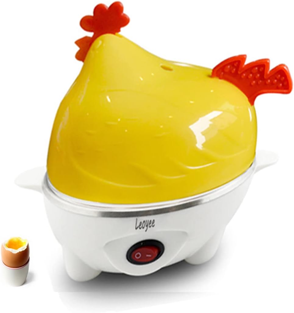 Leoyee Eierkocher，Nettes kleines Huhn Elektrischer Eierkocher Egg Cooker für 1-7 Eierkapazität Frühs