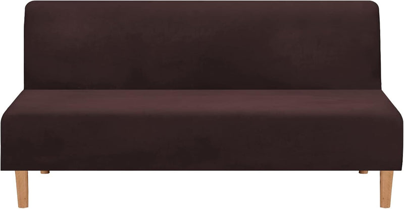 Mingfuxin Armlose Schlafsofabezüge, Stretch-Samt Futon Couchbezug Dicke weiche gemütliche Sofa Schon