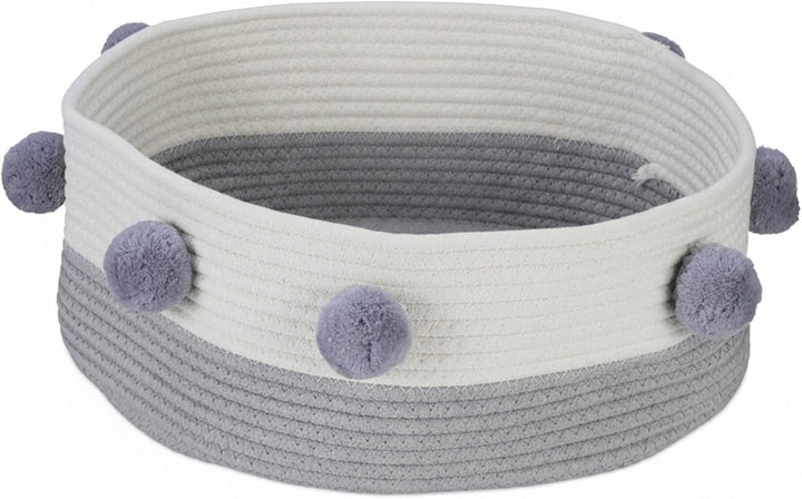 Relaxdays Cesta de algodón para Gatos Katzenbett, Katzen & kleine Hunde, HxD: 16,5 x 41 cm, Bommeln,