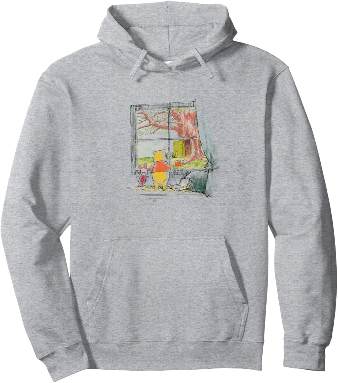 Disney Winnie The Pooh & Piglet Looking Out The Window Pullover Hoodie