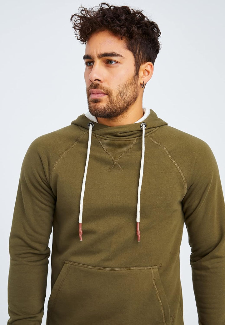 Leif Nelson Herren Pullover Hoodie Kapuzenpullover Longsleeve Basic Sweatshirt Sweater LN8153 S Khak