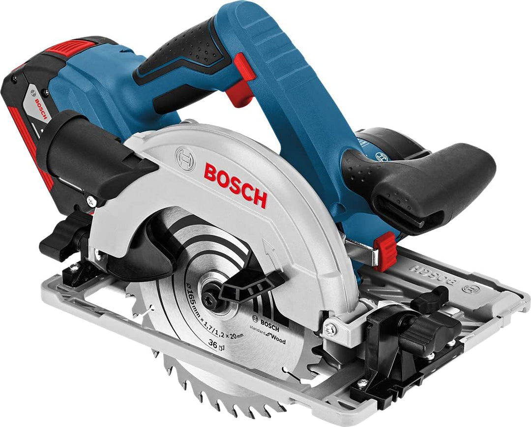 Bosch Professional 060166H00A GKS 18 V-LI Akku-Kreissäge, 2 x 5, 0 Ah Akku, Schnellladegerät, Parall