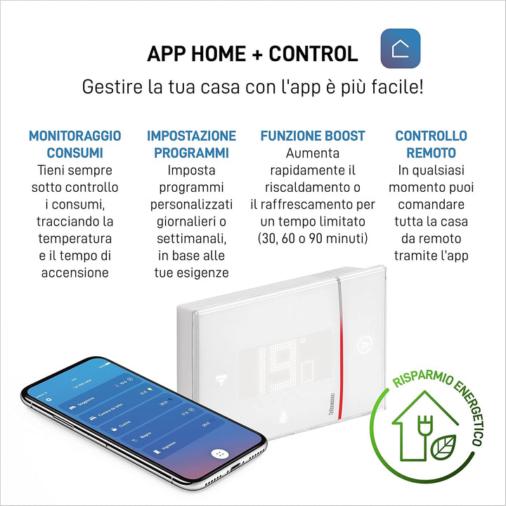 Bticino SXW8002W - Smarther2 mit Netatmo, Thermostat für Wandkessel, programmierbar, ON/OFF-Steuerun