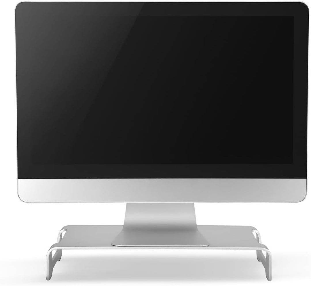 Ergolutions® Aluminium Monitorerhöhung - Ergonomisch, Schreibtisch-Organizer, Gebürstetes Alu, Besse