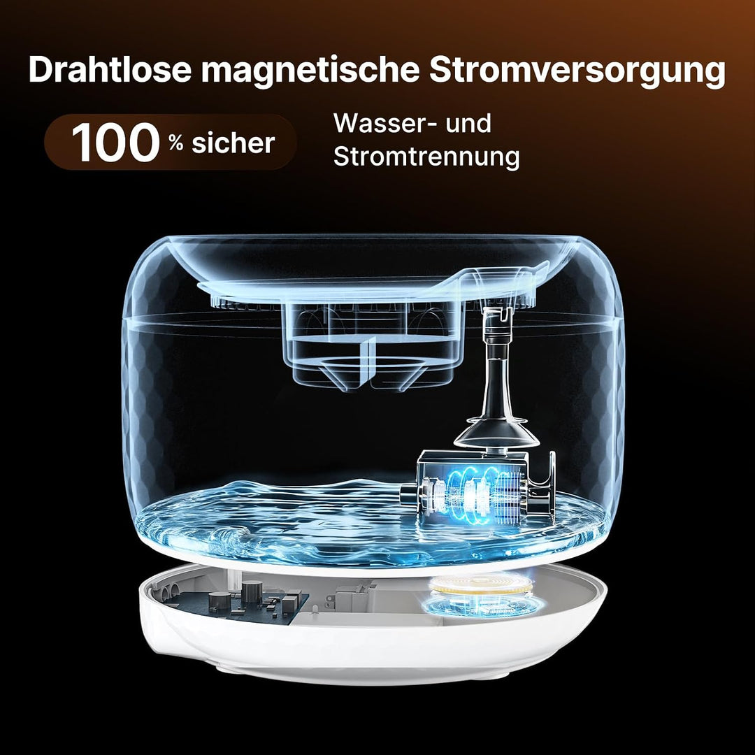 1.8L Kabellose Katzenbrunnen mit 5200mAh Akku, kabelloser Haustierbrunnen mit extrem leiser Pumpe, 2