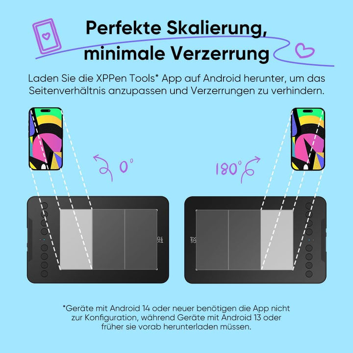 XPPen Deco mini7W V2 Grafiktablett 7x4,37 Zoll, mit Batterielos Stift 16384 Druckstufen, 5080LPI, 20
