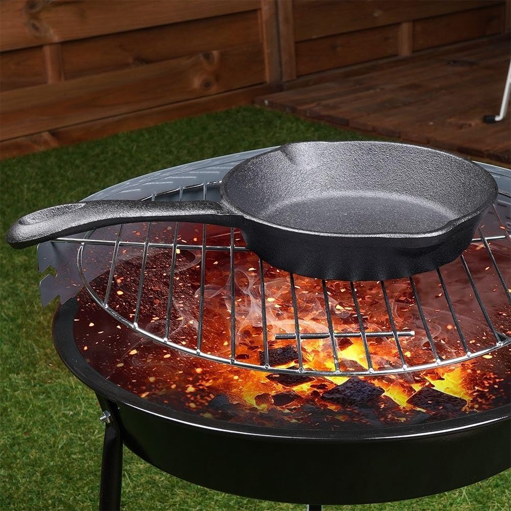ORION Bratpfanne Gusseisen Pfanne Schmorpfanne Teller BBQ 16 cm mit Griff Induktion, 16 cm mit Griff